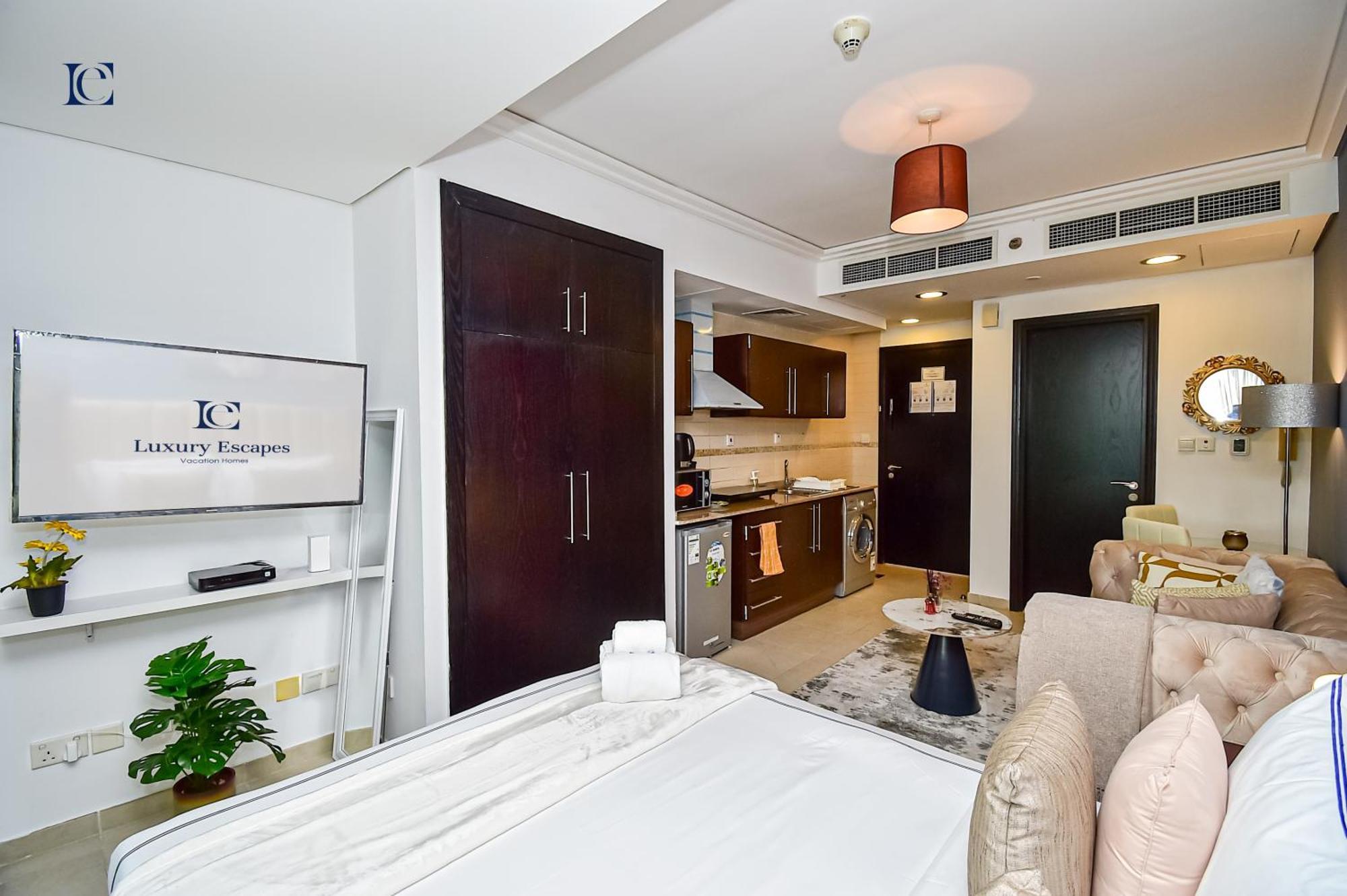 Luxury Escapes - Modern Studio Apt - Metro, Beach & Mall Mins Away ドバイ エクステリア 写真
